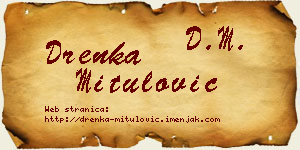 Drenka Mitulović vizit kartica